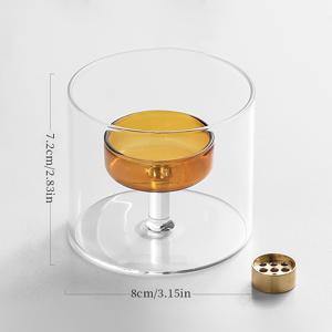 TEMU 유리 향로 & 캔들 홀더 - 모던 중국풍 디자인, 견고한 투명 베이스, 배터리 및 코드 없이 홈 데코, 명상, 요가 공간에 적합 - 우아한 공기 정화 분위기 센터피스 (배터리/전기 불필요), 영적 장식, 명상 공간, 현대적 인테리어, 내구성 있는 구조, 명상 애호가, 영적 실천자