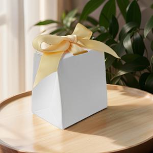 TEMU 50개 미니 소형 순백색 선물 상자 리본 장식 | 결혼식, 생일, 파티 및 휴일에 적합한 우아한 포장 - 사탕 및 초콜릿 다용도, 크리스마스 및 기타 기념일에 완벽