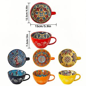 TEMU NTKOW 4 세라믹 머그컵, 고급스럽고 대용량! 13.5oz 홈 버전, 우유, 오트밀, 커피에 적합, 전자레인지 사용 가능, 실용적이고 멋진 디자인, 음료 서빙, 주방 필수품, 클래식 디자인, 스타일리시한 드링크웨어, 내구성 있는 세라믹, 고품질 세라믹, 다목적 머그, 트렌디한 디자인, 사랑하는 사람들을 위한 필수품