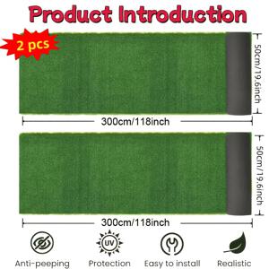 TEMU 2롤, 총 길이 6미터 - 단일 롤 사이즈 19.685인치×118.11인치, 고밀도 인조 잔디: 정원, 마당, 놀이터용 사실적인 플라스틱 잔디 카펫 – 저유지 녹색 조경, 자연스러운 외관, 간편한 설치 (도구 불필요)