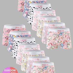 TEMU 남성용 박서 브리프 5팩 - 비풀커버리지, 미디엄 스트레치 박서 쇼츠, 플레인 & 서블 패턴 (시스루 패널/존 없음) - 세탁기 사용 가능, 캐주얼 착용감, 민감한 라이트 베이지 - 벌크 팩 할인