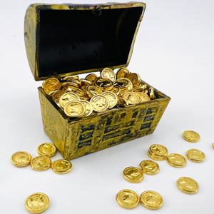 TEMU 해적 보물상자 세트, 201피스 키트, 고급스러운 금화 + 빈티지 상자, 골든 코인 레플리카, 데스크탑 장식, 휴일 장식, 휴식 장식품, 할로윈, 크리스마스, 발렌타인데이를 위한 완벽한 선물, 할로윈 장식