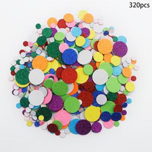 TEMU 320개 글리터 도트 데칼 - 자체 접착식, 컬러풀 폼 스티커 공예용, 스크랩북, 인사말 카드, 크리스마스, 생일 파티 및 홈 스쿨 장식 (1.2cm 혼합 팩), 크리스마스에 가장 적합|카드스티커