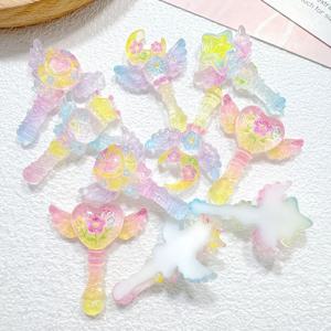 TEMU 랜덤 15개 레진 아이스 투명 컬러 핸드메이드 매직 완드, 플랫 바닥 DIY 밀크 글루 폰 케이스, 헤어 클립, 신발 액세서리 만들기용