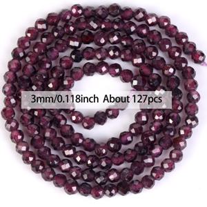 TEMU ASVRAI U 2/3mm AAA 천연 가네트 면 처리된 비즈 - DIY 주얼리 만들기용 딥 버건디 소형 허리 비즈, 팔찌, 목걸이, 귀걸이 - 정교한 컷 디자인의 수제 공예 재료, 보석 제작용 비즈, 우아한 비즈 디자인, 고품질 비즈