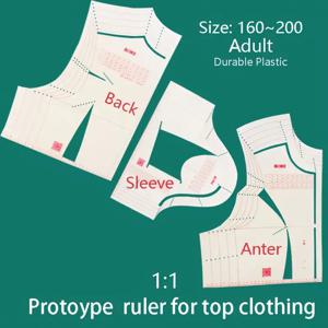 TEMU 성인 의류 프로토타입 패턴 드로잉 자-정밀한 커팅용 사전, 등과 소매선이 포함된 내구성 있는 플라스틱 재질 - 바느질, 뜨개질, 양복제작에 적합- 오래가는 소재로 패션 디자인과 수트 액세서리와 호환