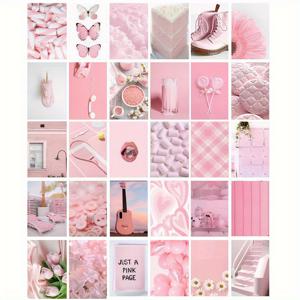 TEMU 30장 드리미핑크 사탕 아트 엽서 카드스톡 세트, 분홍색 운동용품 이지지 포스트카드. 크리스마스 데코레이션에 적합; 거실, 침실, 사무실의 홈월아트로 완벽한 휴일/생일 선물, 디자인형 카드