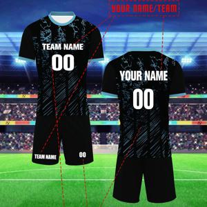 TEMU 맞춤형 남성 축구 저지, 2025 라운드 넥 소커 유니폼, 100% 폴리에스터, 빠른 건조, 통기성 좋은 편안한 니트 원단, 개인화된 이름과 번호가 있는 성인용 투피스 세트