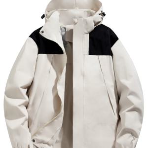 TEMU THE ALLEY FAME 남성용 방풍 & 고품질 재킷 - 풀 지퍼 방풍 코트, 풀 지퍼 클로저, 헤비 듀티 방풍 쉘, 풀 지퍼 후드 디자인, 아웃도어 캠핑, 하이킹, 사진 촬영 - 남성용 세탁기 사용 가능 재킷, 하이킹 장비