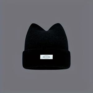 TEMU 여성용 겨울 비니 모자 - 귀여운 고양이 귀 디자인, 부드럽고 따뜻한 겨울 캡, 가벼우면서 신축성 있는 착용감, 세탁기 사용 가능 일상 및 파티 의상 - 고양이 애호가를 위한 완벽한 선물, 계절 패션, 장난기 있는 디자인, 편안한 소재, 패션 액세서리, 패션 애호가