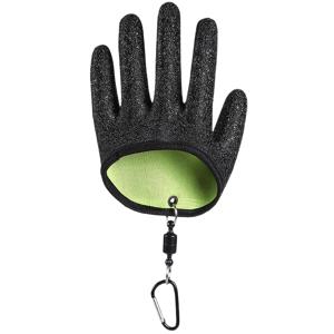 TEMU 1개 녹색 안티슬립 낚시장갑, 물고기 탈출 방지 장갑, 블랙 라텍스 장갑, 강력한 자석 스냅이 있는 낚시 액세서리, 블랙 라텍스 안티슬립 메쉬, 물고기 탈출 방지, 야외 활동 및 낚시에 적합