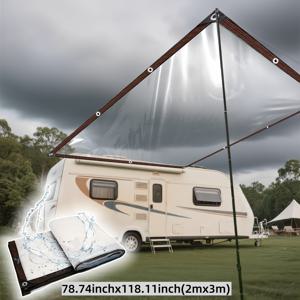TEMU 방수 타포린, 방수 천 RV 차양 확장 방풍 방수 천 외부 계정, RV 캠핑 확장 요구에 완벽하게 맞음, RV 캠핑, 야외 발코니, 안뜰 정원 가구, 온실 및 겨울 화재 습기 보관에 적합