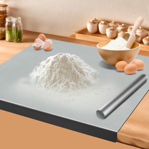 TEMU 헤비듀티 엑스트라 라지 상업용 및 가정용 주방 도마 - 스테인리스 스틸 준비 표면, 쉽게 청소 및 보관 가능, 레스토랑, 케이터링, 가정용 대형 셰프 보드, 크리스마스와 할로윈 선물 여성용, 음식 준비, 전문 셰프, 케이터링 용품, 세련된 디자인, 견고한 구조, 레스토랑 직원, 주방 아이템, 주방 도구, 주방 액세서리, 주방 필수품, 주방 가제트