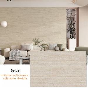 TEMU 3D 트라베르틴 걸이형 장식 세라믹 타일 스티커 - 구부릴 수 있는 유연한 모조 소프트 도자기, 자가 접착 고급 흙벽 보드, 실내 및 실외 사용, 불규칙한 모양, 풍경 테마, 단단한 패턴, 가정 장식용 벽 패널