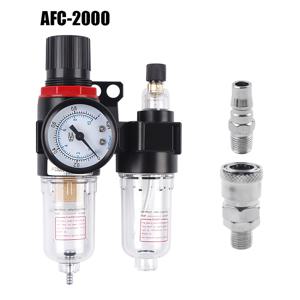 TEMU AFC-2000 에어 컴프레서 필터 레귤레이터 키트 - 오일 & 워터 분리기 트랩 필터 (조절 가능한 압력 게이지, 퀵 커넥트 커플링, 구리 필터 엘리먼트 & 윤활 컵 포함) - 기계 및 프로젝트용 누수 방지, 1/4