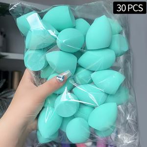 TEMU 20/30개 민트 블루 초소프트 논라텍스 메이크업 스펀지, 듀얼 퍼포즈 웻 & 드라이 앵글 파우더 퍼프 – 파운데이션 액체 적용용 휴대용 화장 도구