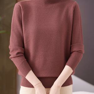 TEMU 여성용 중년 및 시니어 엄마 2025 신상 가을/겨울 탑 - 목폴라 솔리드 컬러 베이직 베이스 레이어, 심플 스타일리시 다용도, 두꺼운 보온 우아함, 추위 방지 일상복