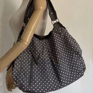 TEMU 여성용 한국 토트백 - 대용량 접이식 백팩, 한복 스타일 도트 & 하운드투스 패턴 (블랙), 대학생용 내구성 좋은 책가방, 한국 패션 액세서리