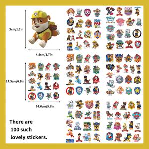 TEMU 100개 포 패트롤 스티커 팩, 귀여운 캐릭터, 트렌디한 새 디자인, 노트북 장식 스티커, 독특한 패턴, 창의적인 씰 스티커