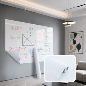 TEMU 1롤 스태틱클링 화이트보드 필름 - 제거 가능한 자체접착면, 잔여물없음, 벽·유리·문에 쉽게 부착/재배치 가능 - 홈,사무실,학교,교실용 (마그네틱/건식지판 호환) - 긁힘방지 보호커버 & 쓰기 표면, 인테리어소품, 미니멀디자인, 세련된 외관, 내구성 있는 소재, 직장인 및 집안정리|시트지