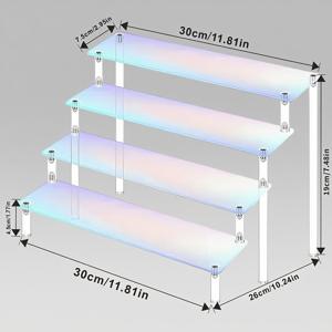 TEMU 1개 초대형 투명 아크릴 디스플레이 랙 - 다층 구조, 30cm/11.81인치 높이, 인형, 액션 피규어, 향수, 보석, 컬렉터블용 튼튼한 다층 선반 - 홈, 소매점, 생일 파티용 모던 디스플레이 스탠드 - 공간 절약형 다층 선반, 투명 다리 & 튼튼한 베이스, 미니어처 피규어 & 보석 전시용 다층 디스플레이, 내구성 & 안정적 사용|향수