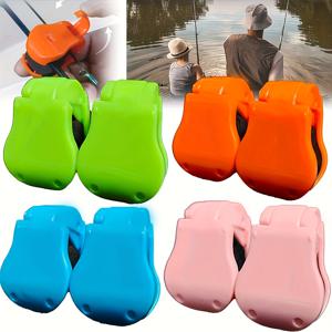 TEMU 8개 다기능 낚시대 홀더 세트 - 휴대용 고탄력 내구성 오렌지 및 블랙 액세서리, 해변, 차량, 벽 장착에 적합 - 충격 흡수 디자인, 지면 삽입 고정, 분리 가능한 보호