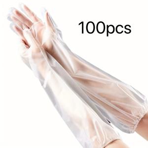 TEMU 50/100개, 일회용 긴팔 장갑 슬리브, 통합형 연장 두꺼운 핸드 마스크 가정용 장갑, 청소 용품, 가정용 도구