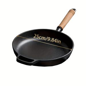 TEMU 1개 주철 프라이팬, 균일한 열 분포, 스토브탑·오븐 사용 가능, 사전 시즌링된 홈키친/야외/레스토랑용 - 식품 접촉 안전, 식기세척기 호환 주방용품, 필수 조리도구, 내구성 있는 요리기구, 헤비듀티 팬, 장기 사용 소재, 오븐safe 팬, 전문 셰프와 야외 요리에 적합