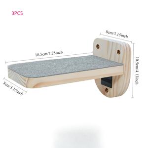 TEMU 고양이용 3개 세트 목재 벽걸이 계단 - 벽걸이 목재 가구, 등반 선반 및 휴식 플랫폼, 고령 고양이용 고양이 등반 벽, 고양이 사다리, 고양이 계단