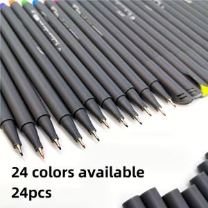 TEMU 24색 컬러 라이너 펜 세트, 빠른 건조 오일 베이스 마커, 24색 DIY 네일 아트 페인팅 펜 키트, 학생 및 아티스트용 드로잉 도구