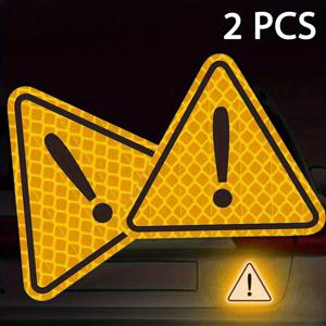 TEMU 2개 삼각형 안전 스티커; 다이아몬드와 느낌표 디자인 - 컬러풀, , 자동차, 자전거용 - 고접착력 스티커; 헬멧 스티커, 차량 가시성, 표지판 스타일, 도로 표지판 데칼,기하학적 패턴,내구성 있는 접착제,경고 표시,안전 의식이 높은 사용자들