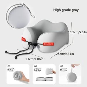 TEMU 에르고노믹 U자형 목베개 (수납 가방 포함) - 여행, 낮잠, 사무실용 편안한 머리와 목 지지, 슬로우 리바운드 메모리폼, 세탁 가능 커버, 가벼운 여행 동반자