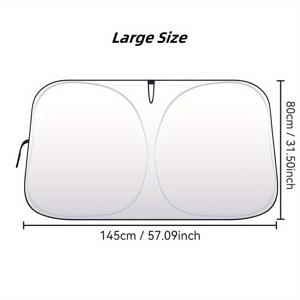 TEMU 1개 접이식 휴대용 자동차 윈드실드 선쉐이드, UPF50+ 자외선 차단 & 열차단, 트럭, SUV 호환 - 간편 보관, 자동차 대시보드 커버, 전면 창문 차양|차량용햇빛가리개|차량햇빛가리개|자동차햇빛가리개