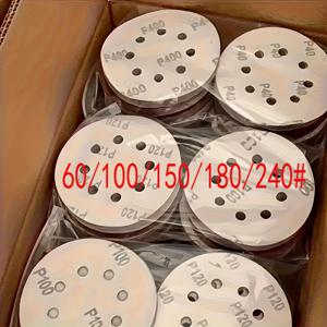 TEMU 100개 5인치 8홀 사포지 - 60/80/100/150/180/240/320/400/600/800/1000 그릿 - 랜덤 오비탈 샌더에 완벽, 금속 및 목공에 이상적, 내구성 및 다용도 사포지, 사포 액세서리, 목공 도구, 매끄러운 표면, 고품질 사포지, 사포지, 사포지, 사포지, 도구, 샌더