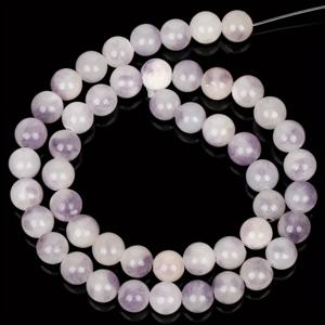 TEMU 1줄 천연 페르시아 수정석 - 15인치 라벤더 퍼플 & 화이트, 6/8/10/12mm 사이즈 DIY 주얼리용, handmade 공예품 - 반지, 귀걸이, 목걸이, 팔찌에 적합한 진정성 있는 자연스러운 구슬들 (ASVRAI U Brand)
