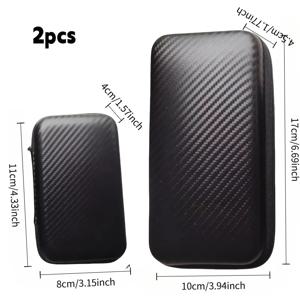 TEMU 2개 EVA 하드 쉘 카본 파이버 패턴 지퍼 파우치, 휴대폰 충전기, 하드 드라이브, USB 플래시 드라이브 및 데이터 케이블 보관 가방, 헤드폰 케이스, 케이블 가방, 가정용품 및 보관 상자, USB 보관 케이스, USB 케이스, 케이블 정리함, 케이블 관리 상자, 충전기 보관함, 멀티탭 보관함, 케이블 보관함