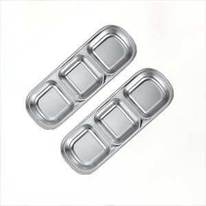 TEMU 2개 세트 실버 스테인리스 소스 세트, 3단 구획으로 레스토랑이나 주방에서 서빙에 완벽, 간장, 케첩, BBQ 딥 또는 기타 양념용 이상적