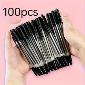 TEMU 사무용 0.7mm 원티프 볼펜 100개입 세트 (빨강, 검정, 파랑 색상). 학생 및 교사용 내구성 좋은 교정펜.