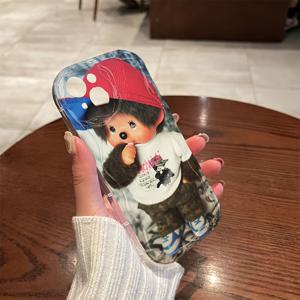 TEMU 귀여운 만화몬치키스 폰케이스 - iPhone 17, 16e, 16, 15, 14,13, 12, 11 Mini Pro Max Air X RX SMAX 8، 7 Plus용 -Drop Soft TPU 백커버