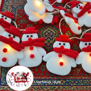 TEMU 1개 크리스마스 눈사람 스트링 라이트, 1.5m/59인치 10LED 조명 스트링, 짧은 플러시 라이트 스트링, 실내 장식용 발광 눈사람 크리스마스 라이트는 배터리 구동(배터리 미포함)입니다. 휴일 장식, 축제 조명, 장식용 조명, 클래식 디자인, 내구성 있는 구조, 가벼운 디자인, LED 스트링 라이트, 배터리 작동하는 조명, 홈 데코레이터, 쇼퍼