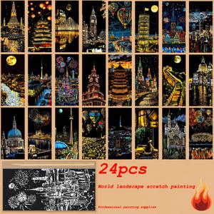 TEMU 24개 아트 페인팅 책갈피 세트, 수제 제작, 책갈피 제작, 생일 선물, 휴일 선물, 파티 공예 용품으로 적합.