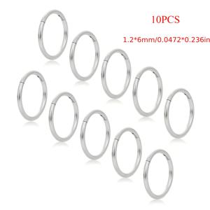 TEMU 10개 세트 코링 16G 세프텀 링 저자극성 316L 스테인리스 스틸 헬릭스 연골 귀걸이 데이스 피어싱 주얼리 여성 남성용|피어싱|링귀걸이