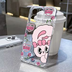 TEMU 아이폰 17, 16E, 16, 15, 14, 13, 12, 11 프로 맥스, 미니, 에어, XR, XS, X, 7, 8 플러스와 호환되는 귀여운 토끼 폰 케이스, 투명 TPU 소프트 백 커버로 제작, 셀 폰 커버, 귀여운 폰 케이스, 선물용, 멀티미디어 장치 케이스, 재미있는 폰 커버, 투명 보호 커버, 얇은 케이스 커버|핸드폰케이스|휴대폰케이스