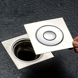 TEMU 유니버설 욕실 바닥 배수구, 둥근 모서리로 막힘 방지, 빠른 배수 | 새로운 시공과 개조에 이상적인 헤어캐처 드레인 | 샤워룸 그릴 | 욕실 리노베이션 키트 | 수세절약형 디자인 | 냄새차단 트랩