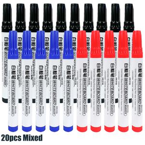 TEMU 20개입 화이트보드 펜 | 부드러운 필기, 간편한 지우기, 드로잉, 스케치 및 필기용 대용량 | 필수 학교 및 사무용품, 방수 기능 없음, 중간 굵기, 수성 잉크