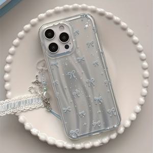 TEMU 아이폰 11 12 13 프로 맥스용 메테로이드 인디 믹스 블루 레이저 보우 더블 레이어 폰 케이스와 레이스 펜던트