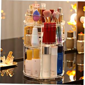 TEMU 1개 360도 회전 메이크업 정리함, 대용량 조절 가능한 화장품 보관 상자 다중 구획 포함, 화장대나 욕실 카운터탑에 적합한 멀티 레이어 향수 및 랙, 드레싱 테이블용, 회전 메이크업 정리함, 메이크업 보관함, 향수 정리함, 메이크업 보관 정리함, 정리 및 보관, 정리함, 메이크업 박스|향수