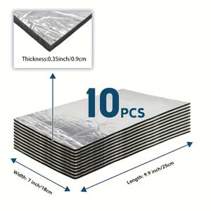 TEMU 두꺼운 자체접착식 알루미늄 포일 차량용 사운드프루프 & 단열재, 9mm 두께로 소음과 진동을 줄여 편안함 증대, 차량 사운드 절연제, 음향 방음 보온재, 차량 방음판, 사운드퍼프 인슐레이션, 진동감쇠, 소음 해결책, 내구성 있는 보온재, 반사면, 고밀도 폼, 강화된 접착력, 사운드프루프 매트, 차량 진동패드, 카 애호가들에게,