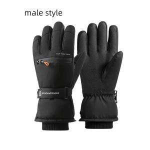 TEMU 남녀 공용 보온 스키 장갑 - 방풍 디자인의 튼튼한 겨울 장갑, 스키, 스노ーボ드, 아이스 스케이트용 두꺼운 겨울 장갑 - 조절 가능한 후크 앤 루프 클로저가 있는 추운 날씨 장갑 - 커플 및 야외 활동에 적합