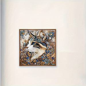 TEMU 성인용 고양이 페인팅 키트, 5D 모양 스티커 초보자 DIY 수제, 홈 벽 장식, 수제 공예,창의적인 취미,동물 테마,장식 예술품,정밀 절단 ,내구성 있는 접착제,초보자 친화적 키트,홈 데코레이터,공예 애호가